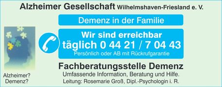 Visitenkarte der Alzheimergesellschaft